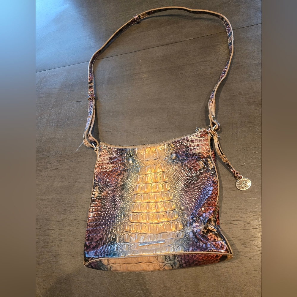 Brahmin Multicolor Croc-Embossed Crossbody Bag